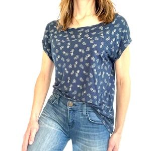 Bicycle graphic boatneck short sleeve tee shirt women’s size small